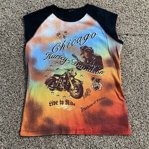 Harley Davidson Muscle Tank Top Women’s M/L Colorful Ombré Biker Moto